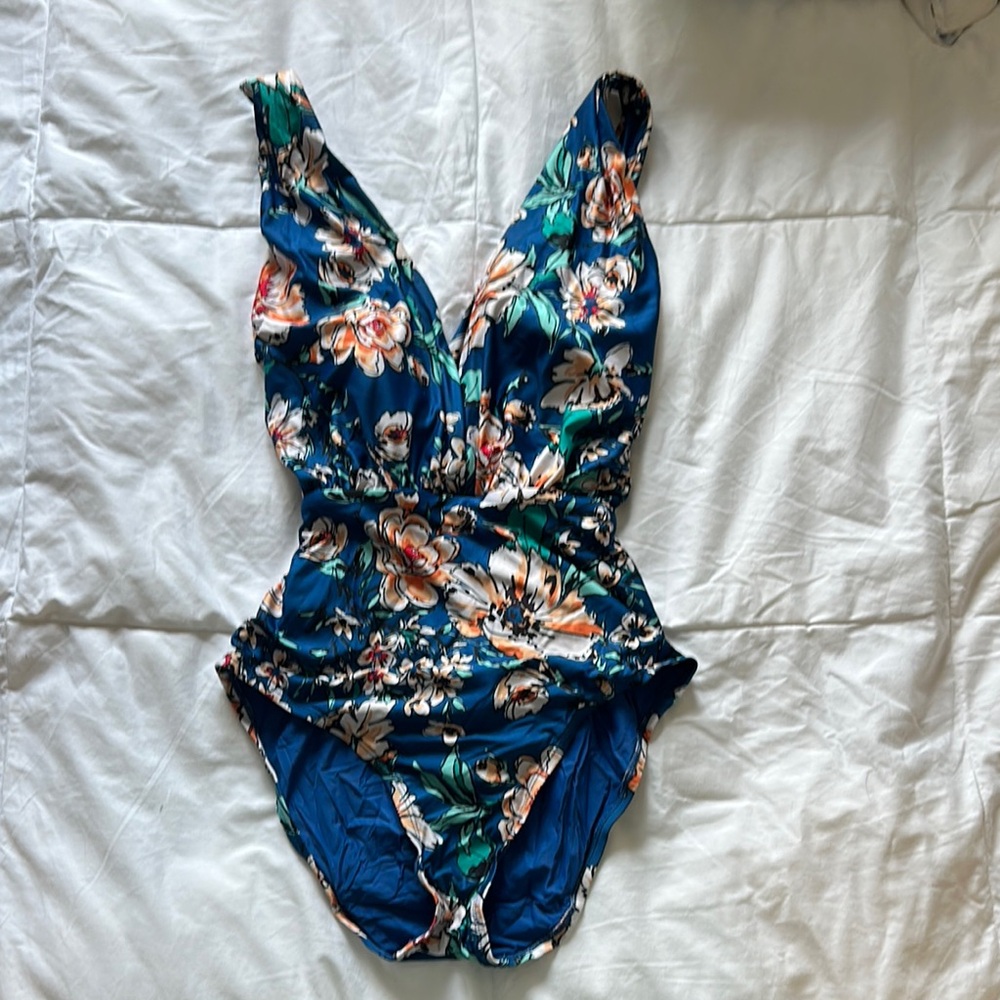 Floral Plunge One-Piece Swimsuit